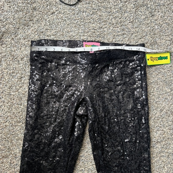 Tipsy Elves Trendy Sequin Glam Black Legging Pants - Picture 5 of 8